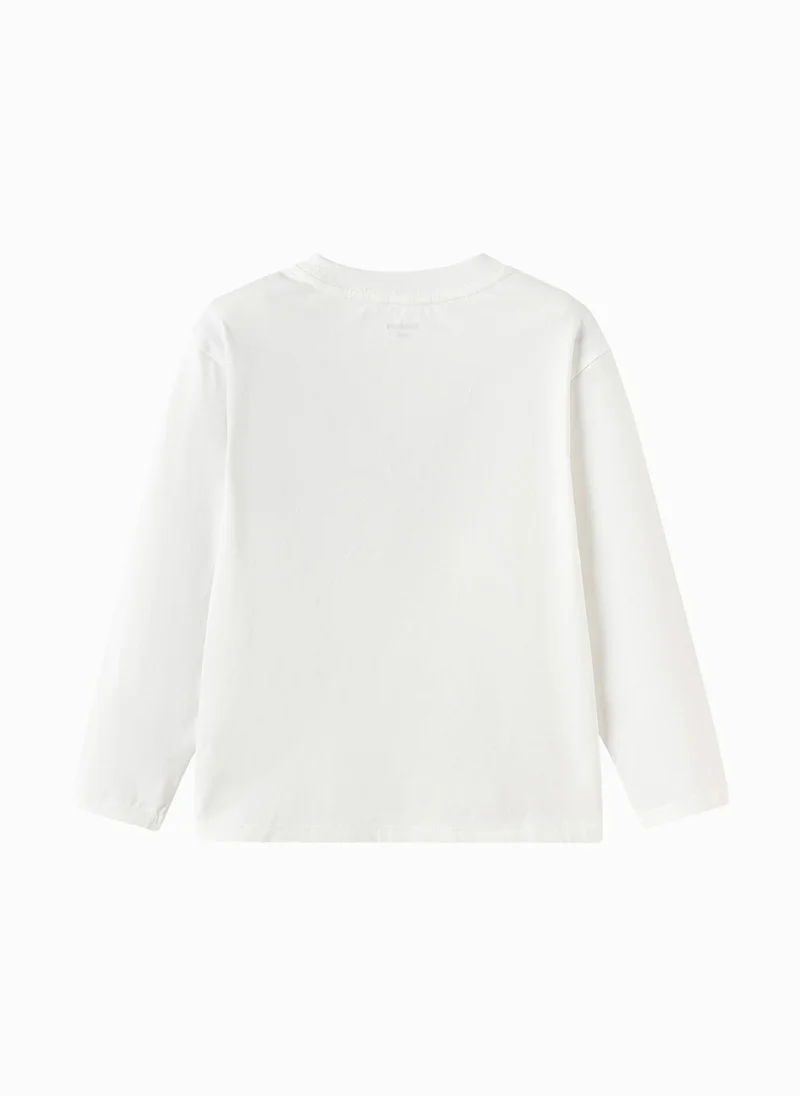 Balabala White Kids Boys Round v-neck long-sleeved T-shirt for Men | Best Price UAE